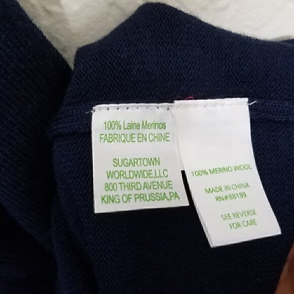 Lilly Pulitzer Devlin 100% Merino Wool Blue Sweater Dress Size M - Picture 10 of 10